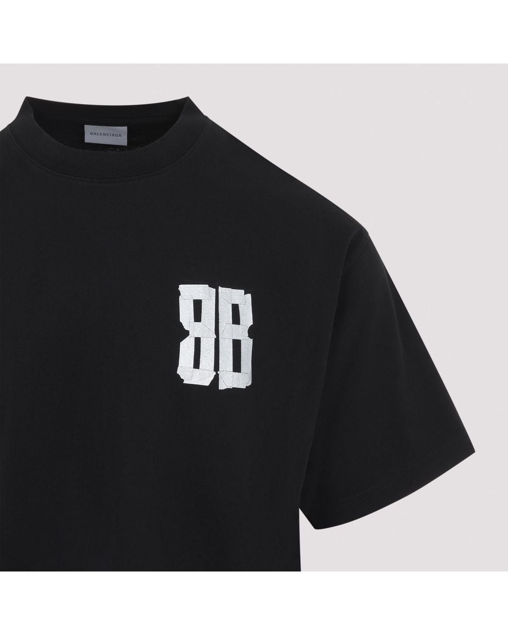 Balenciaga Black Logo Printed Crewneck T-Shirt