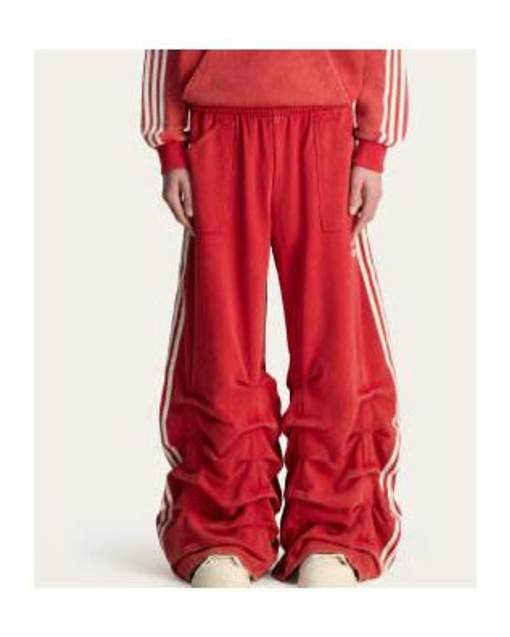 パンツ adidas by Avavav PLEATED TRACK PANTS RED adidas Originals X AVAVAV Pleated Track Pants 'Power Red' A