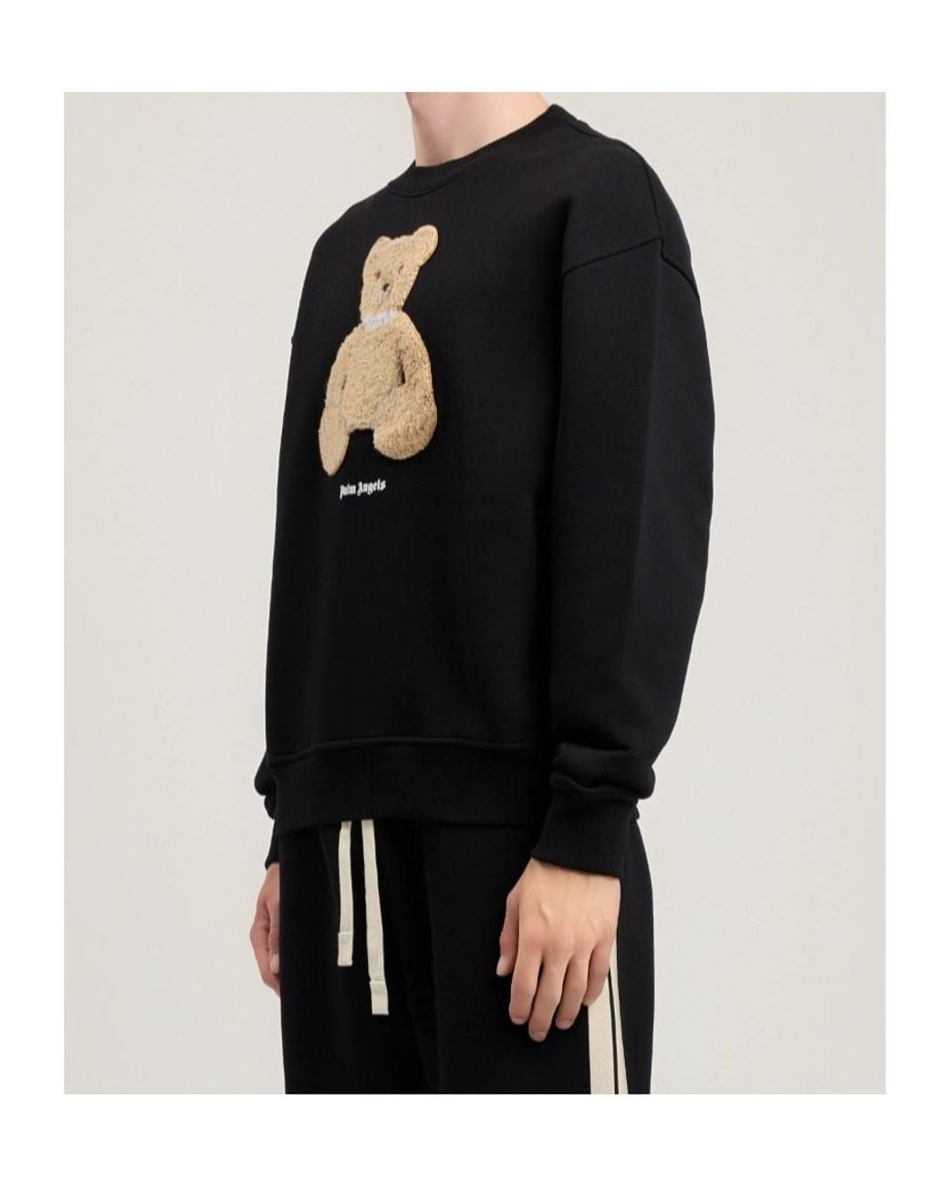 Palm Angels Black Bear Patch Sweatshirt for men