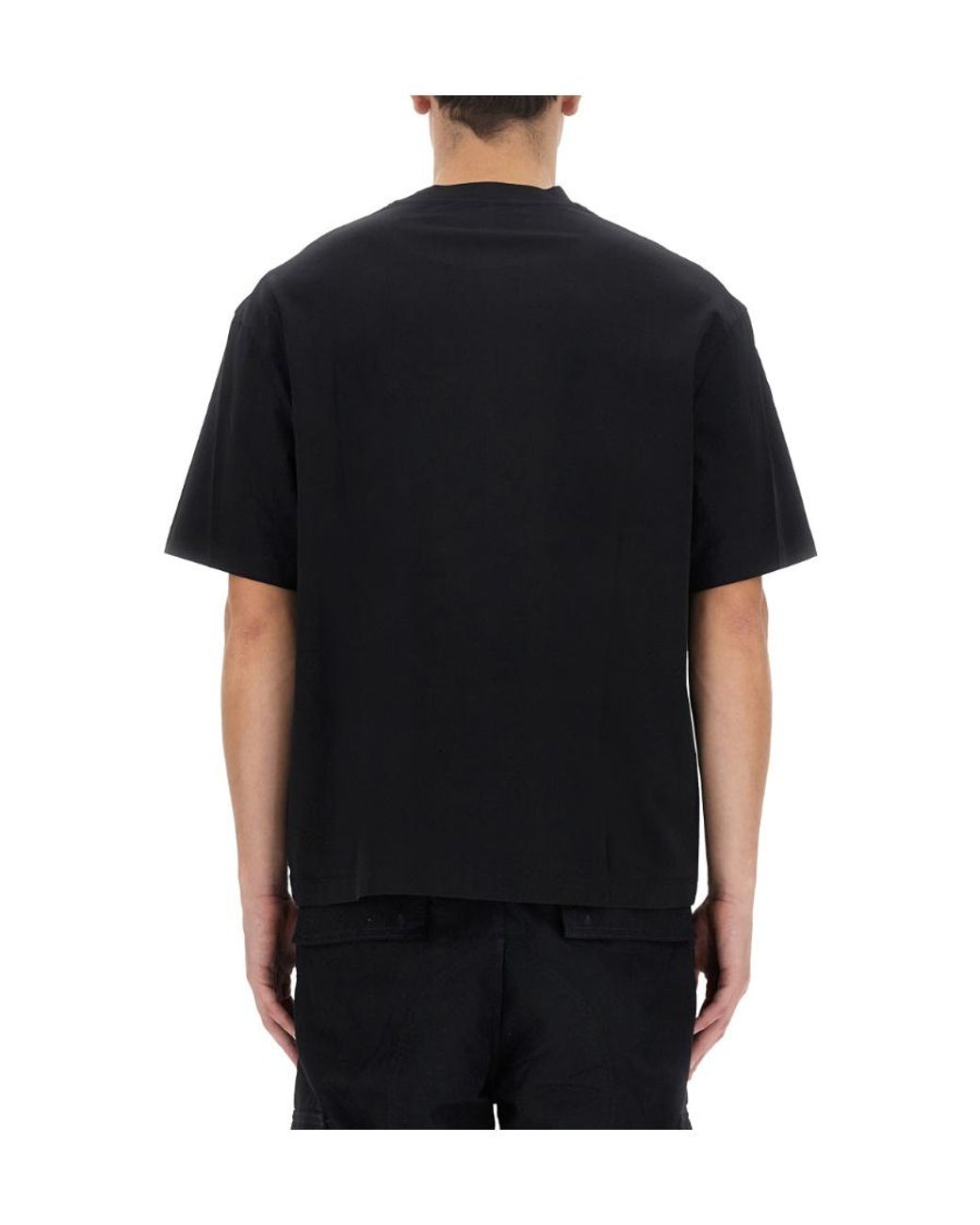 Neil Barrett Black Logo Patch Crewneck T-Shirt for men
