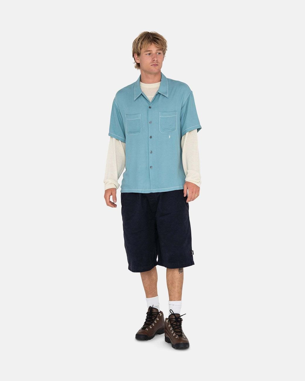 Stussy Blue Stüssy Elasticated Waistband Shorts for men