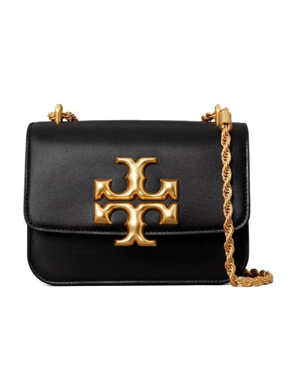 Tory Burch Black Eleanor Logo Plaque Small Shoulder Bag