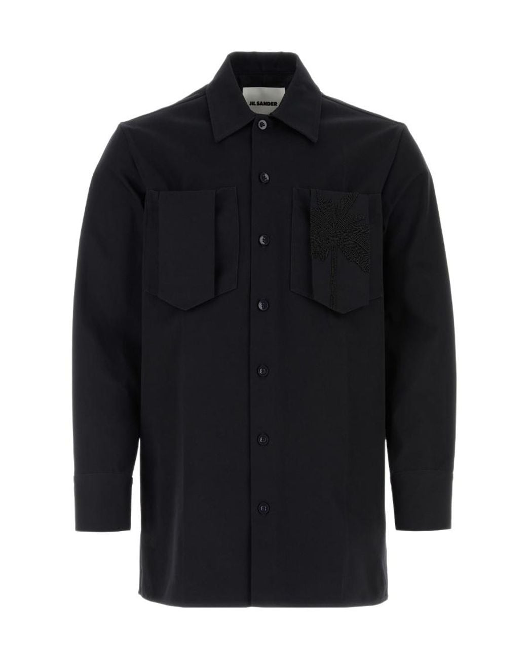 Jil Sander Blue Embellished Buttoned Shirt for men