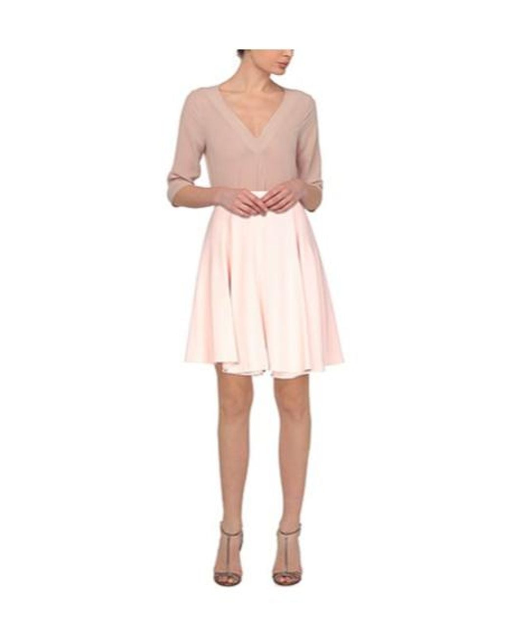 Dolce & Gabbana Pink Solid-Color Stretch A-Line Skirt