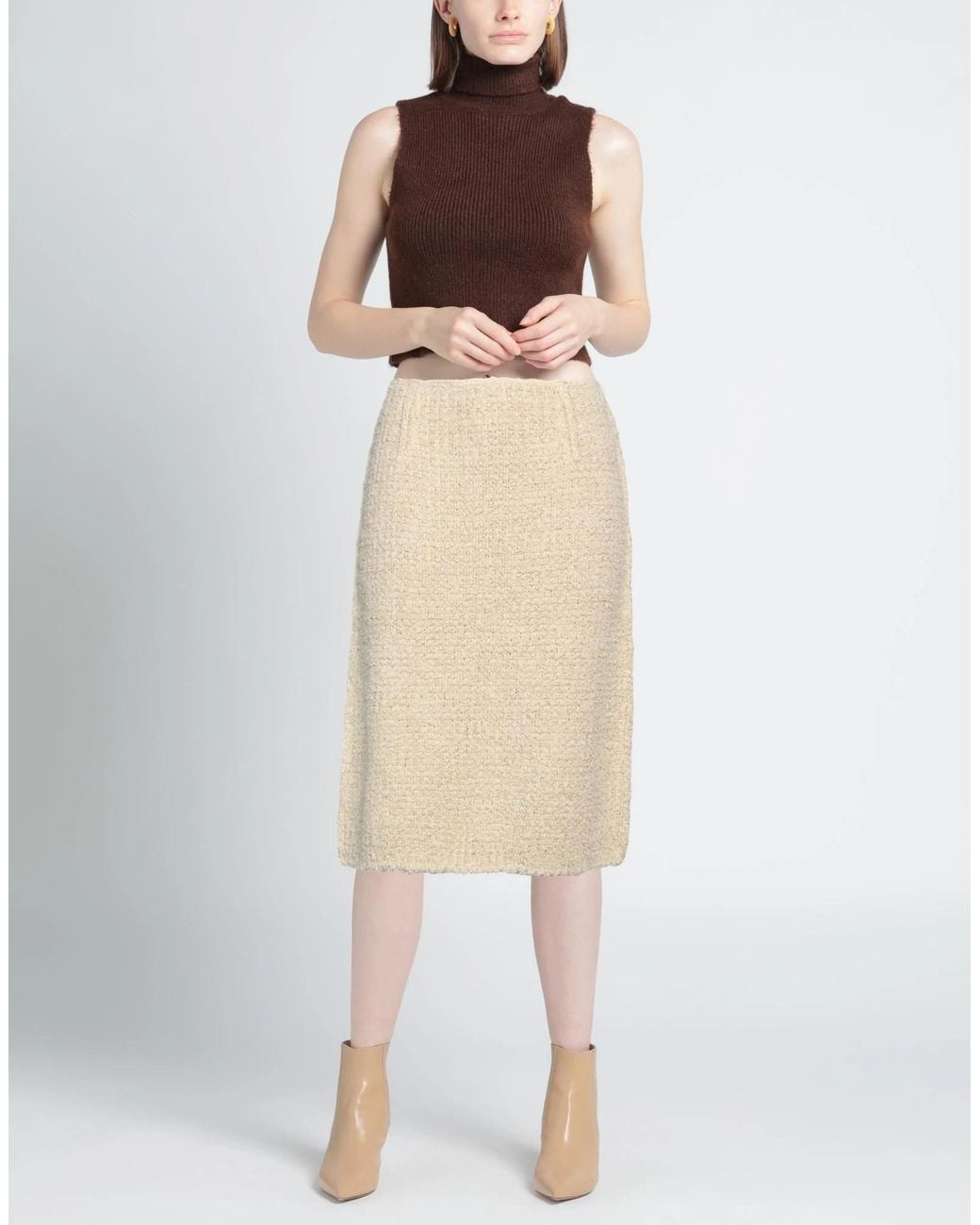Maison Margiela Natural Elasticised Waist Pencil Skirt