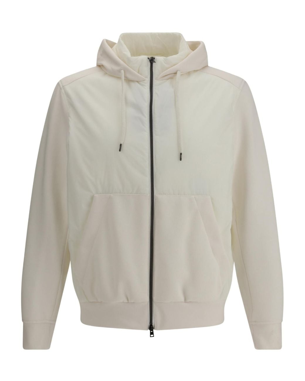 Herno Gray Zip-Up Drawstring Hooded Jacket for men