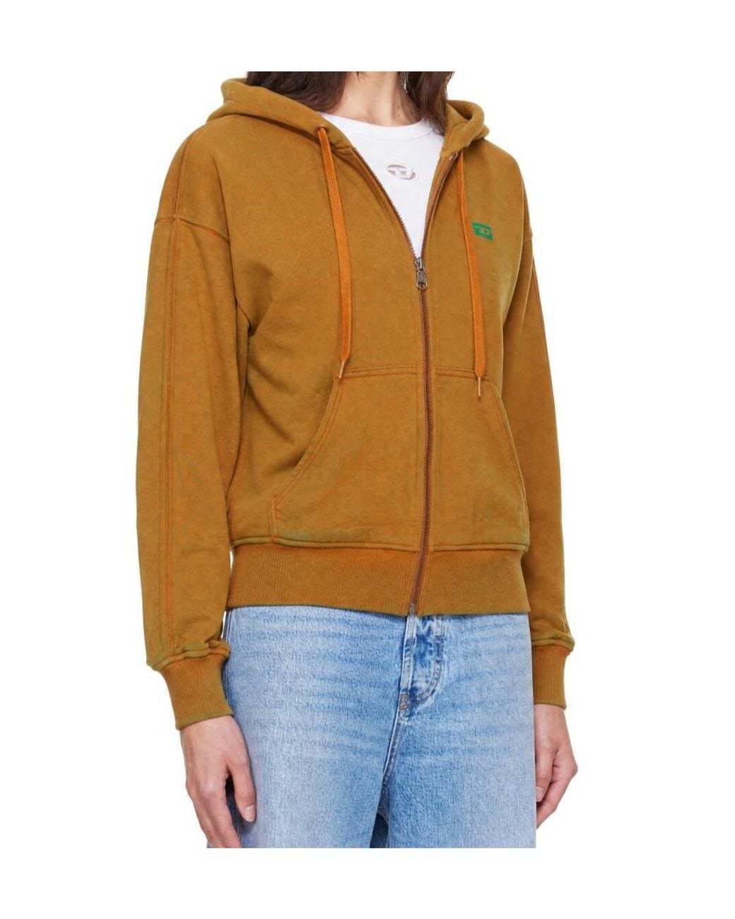 DIESEL Blue Faded-Effect Zip-Up Hoodie