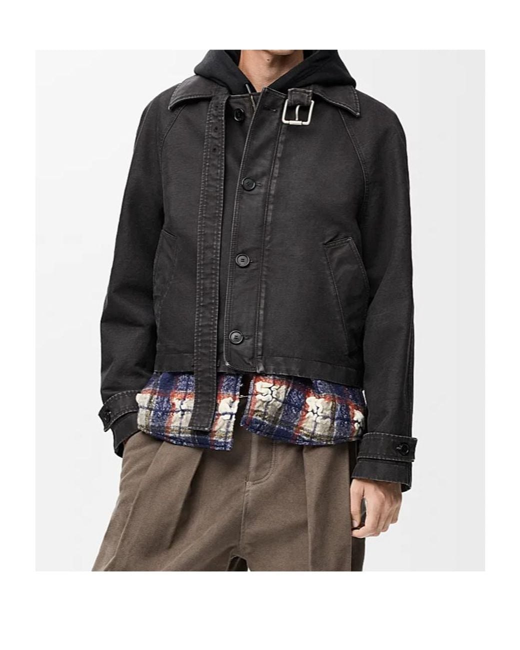 Loewe Black Belted Button-Front Jacket for men