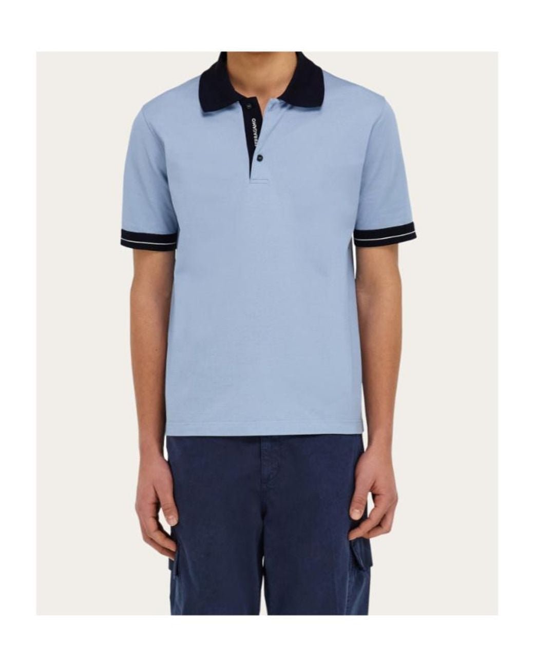 Ferragamo Blue Short Sleeve Polo Shirt for men