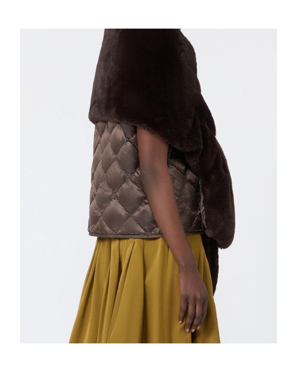 Max Mara Black Water-Repellent Canvas Padded Stole