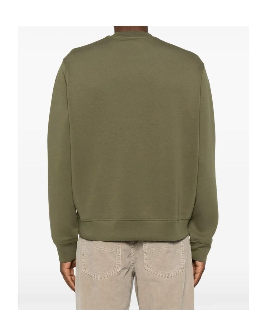 Emporio Armani Green Logo-Print Crew-Neck Sweatshirt for men