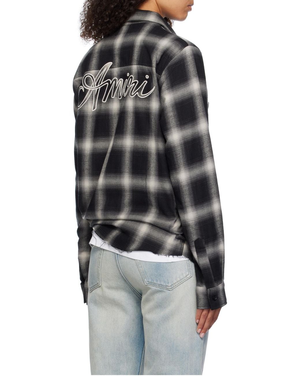 Amiri Black Swirl Flannel Shirt for men