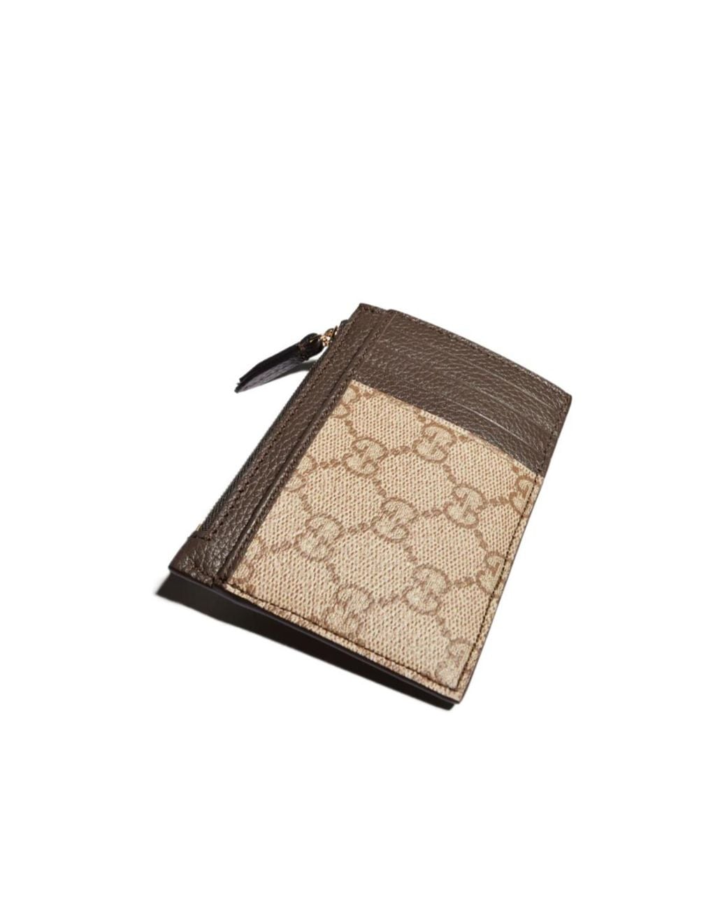 Gucci Brown Bi-Color Gg Marmont Zip Key Pouch