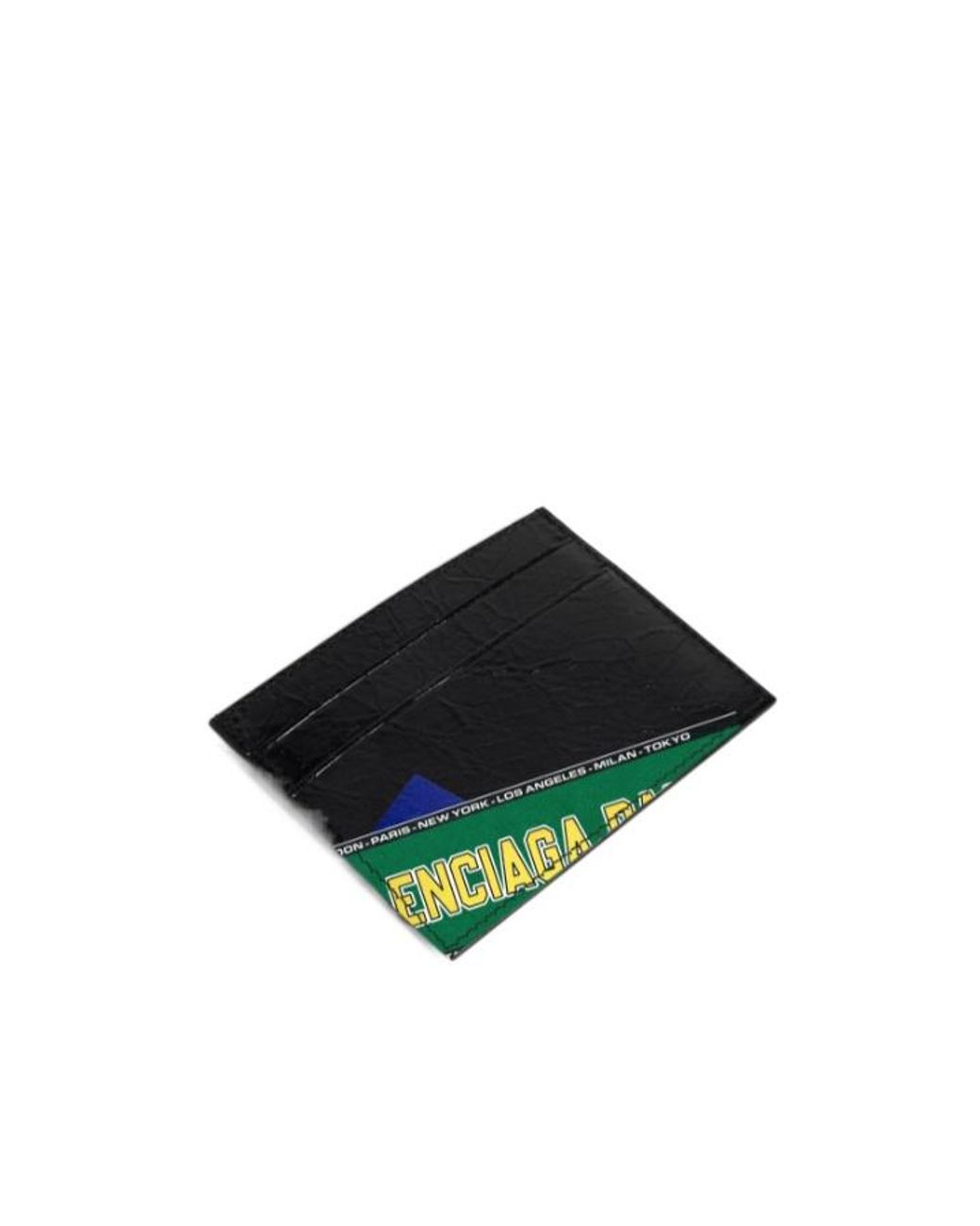 Balenciaga Black Logo Print Cardholder Wallet for men