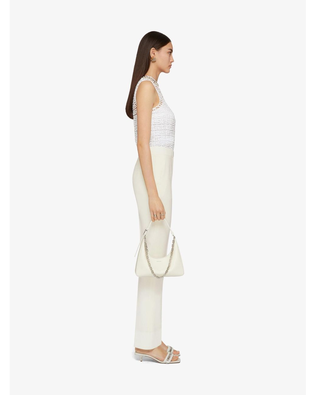 Givenchy White Straight Leg Tailored Trousers