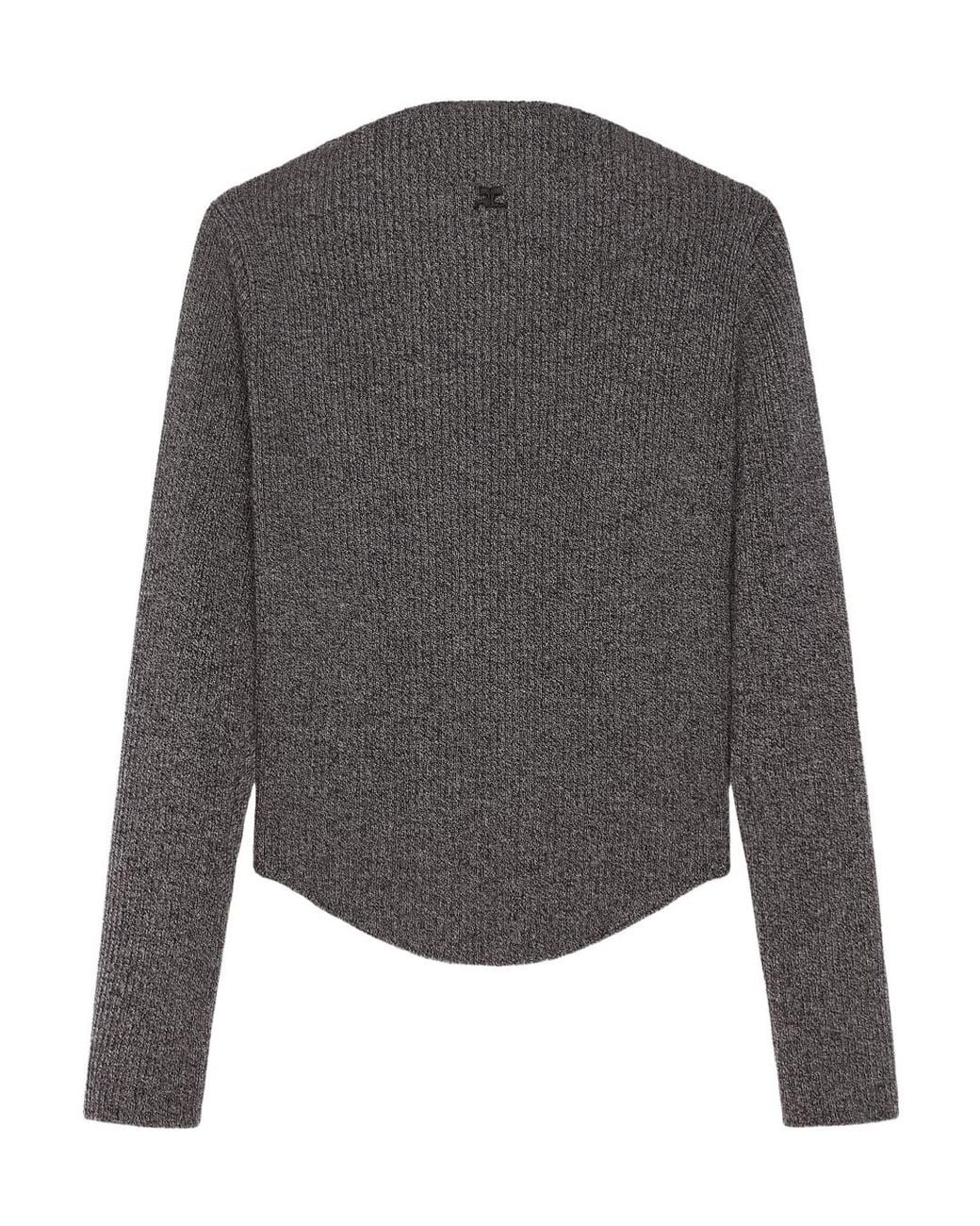 Courreges Gray Ribbed-Knit Sweater for men