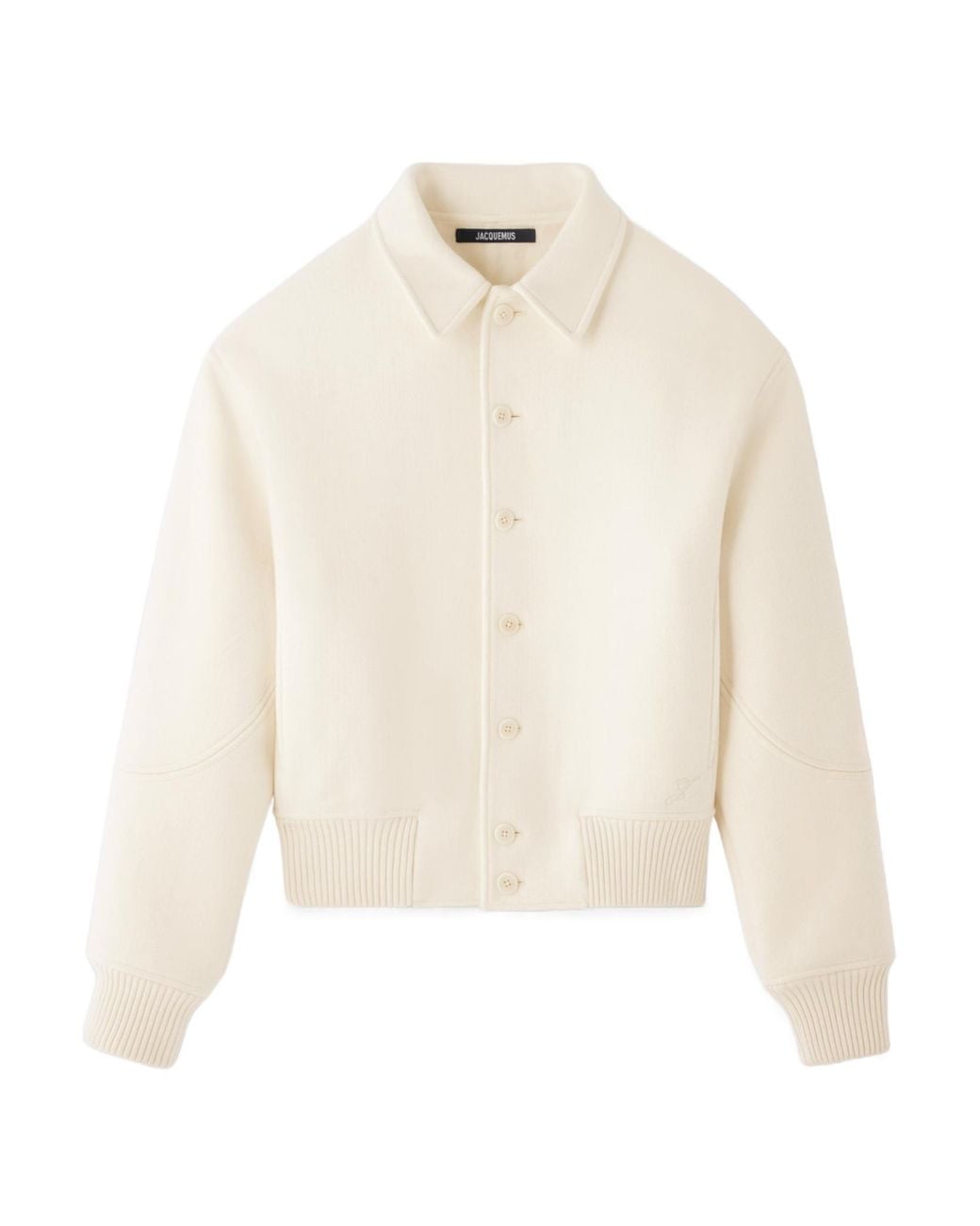 Jacquemus White Felt Wool Bomber Jacket for men