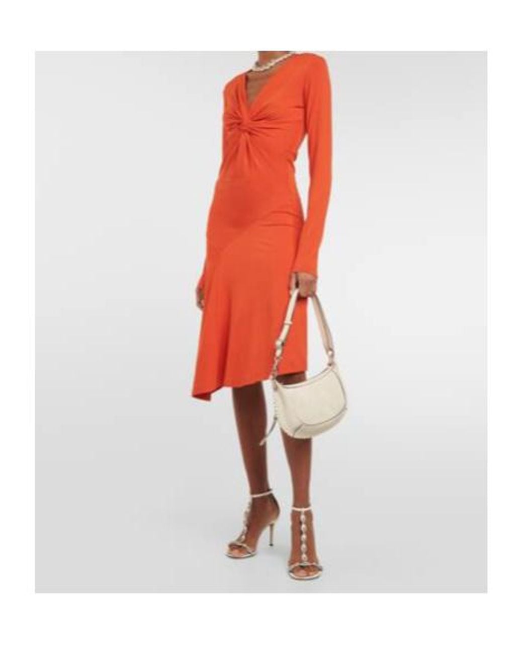 Isabel Marant Orange Lania Jersey Midi Dress