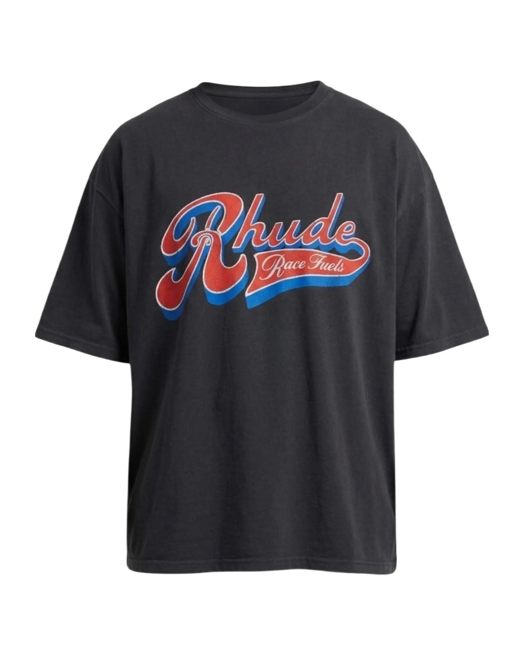Rhude Black Pit Stop Tee Vintage for men