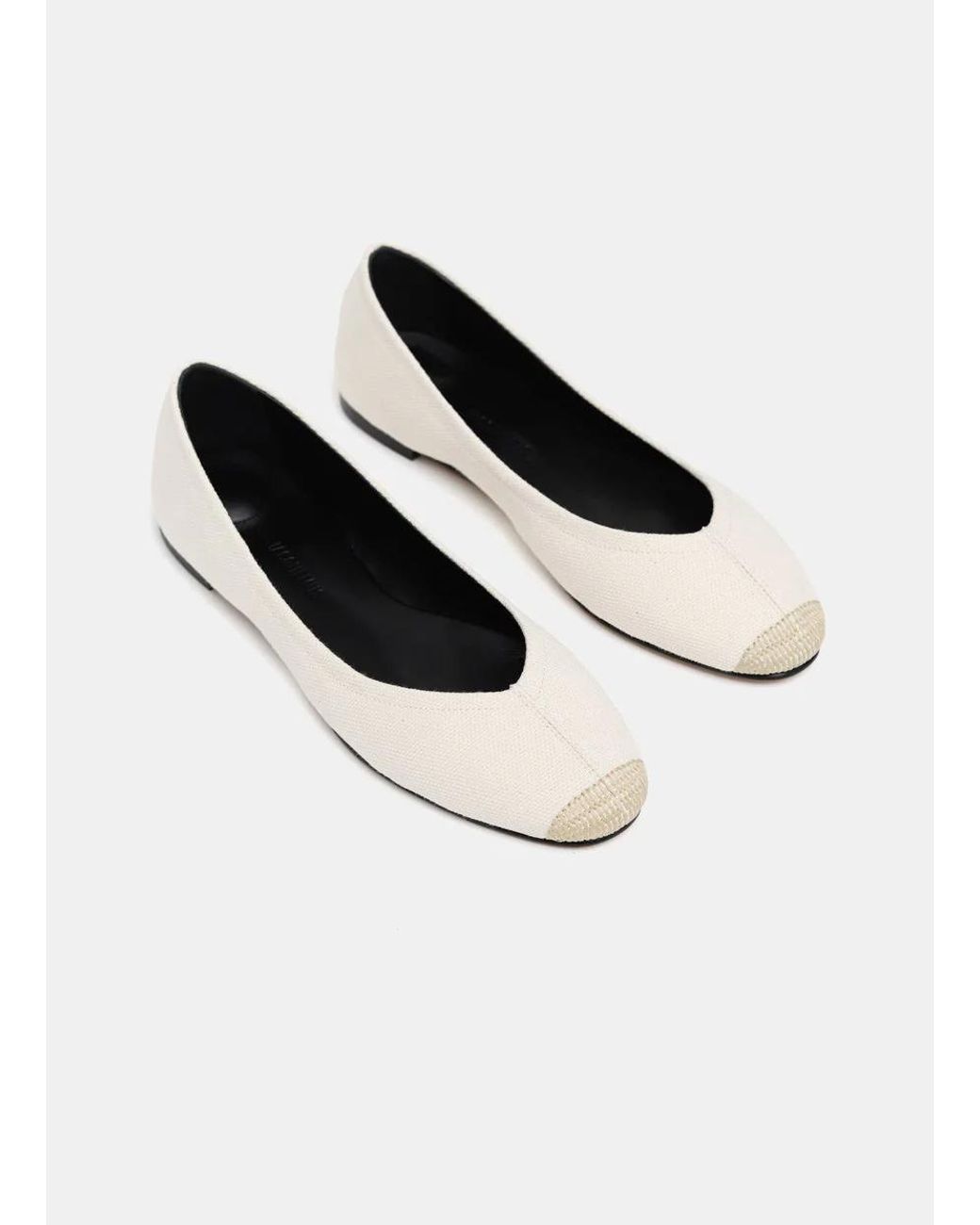 Jacquemus White Les Ballerines Ovalo Cap-Toe Ballet Flats