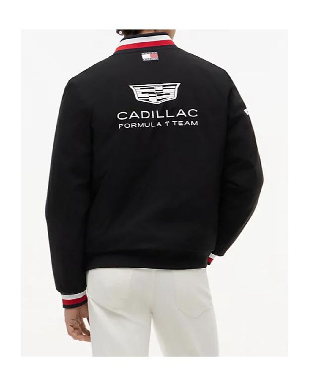 Tommy Hilfiger Black X Cadillac Formula 1 Logo-Embroidered Bomber Jacket for men