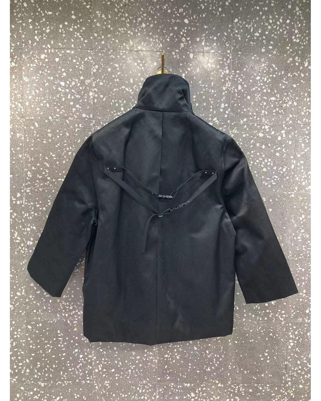 Rick Owens Blue Stand Collar Long-Sleeve Down Jacket