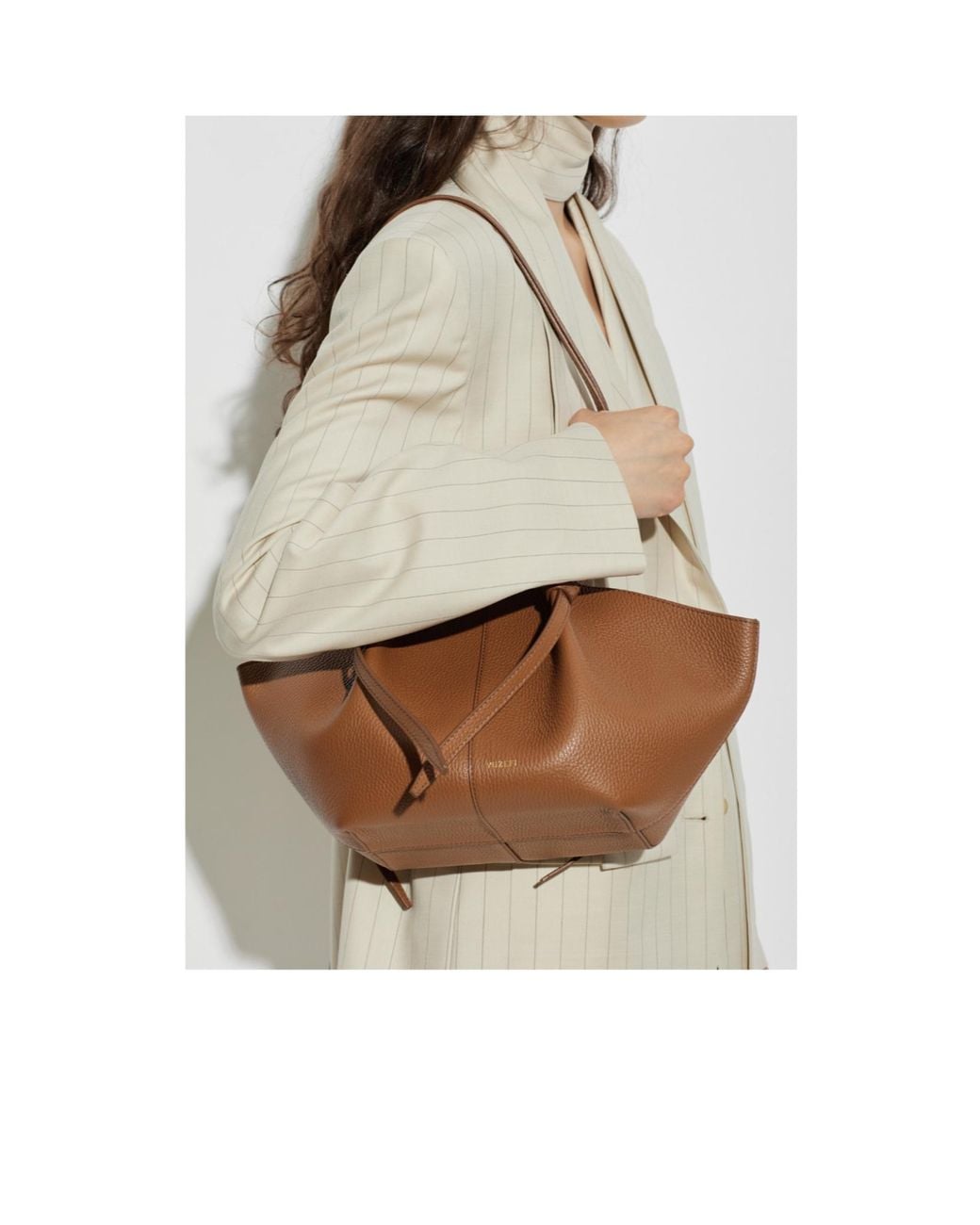 Yuzefi Brown Double-Handle Shoulder Bag