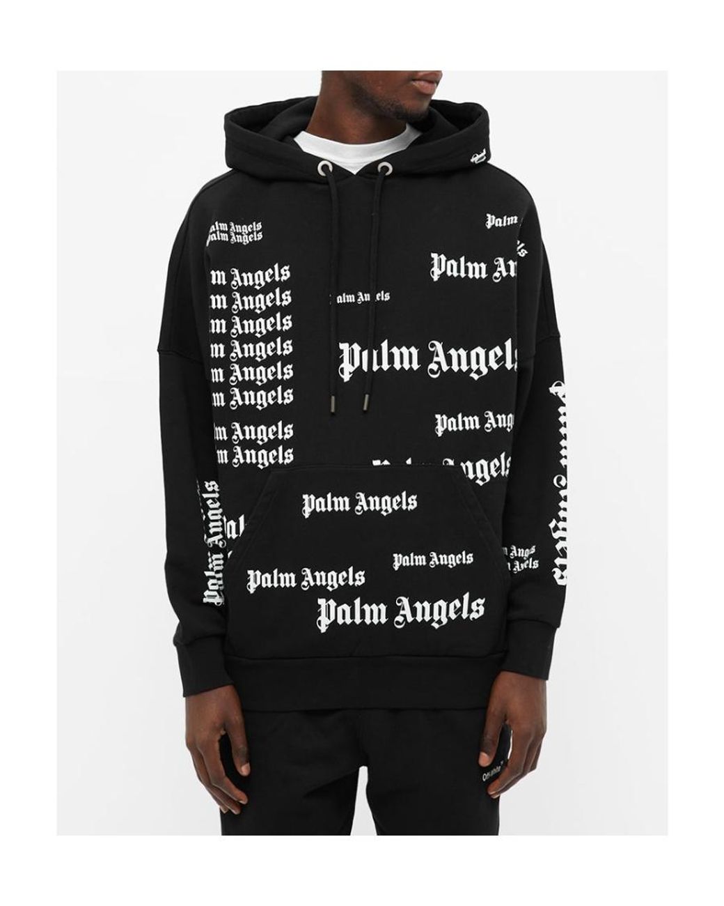 Palm Angels Black Ultra Logo-Print Hoodie for men