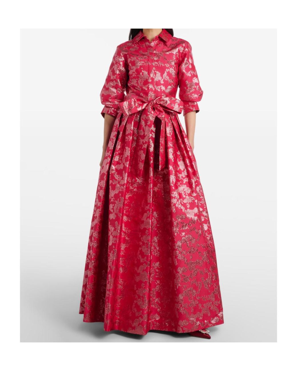 Jonathan Simkhai Red Belted Jacquard Dress