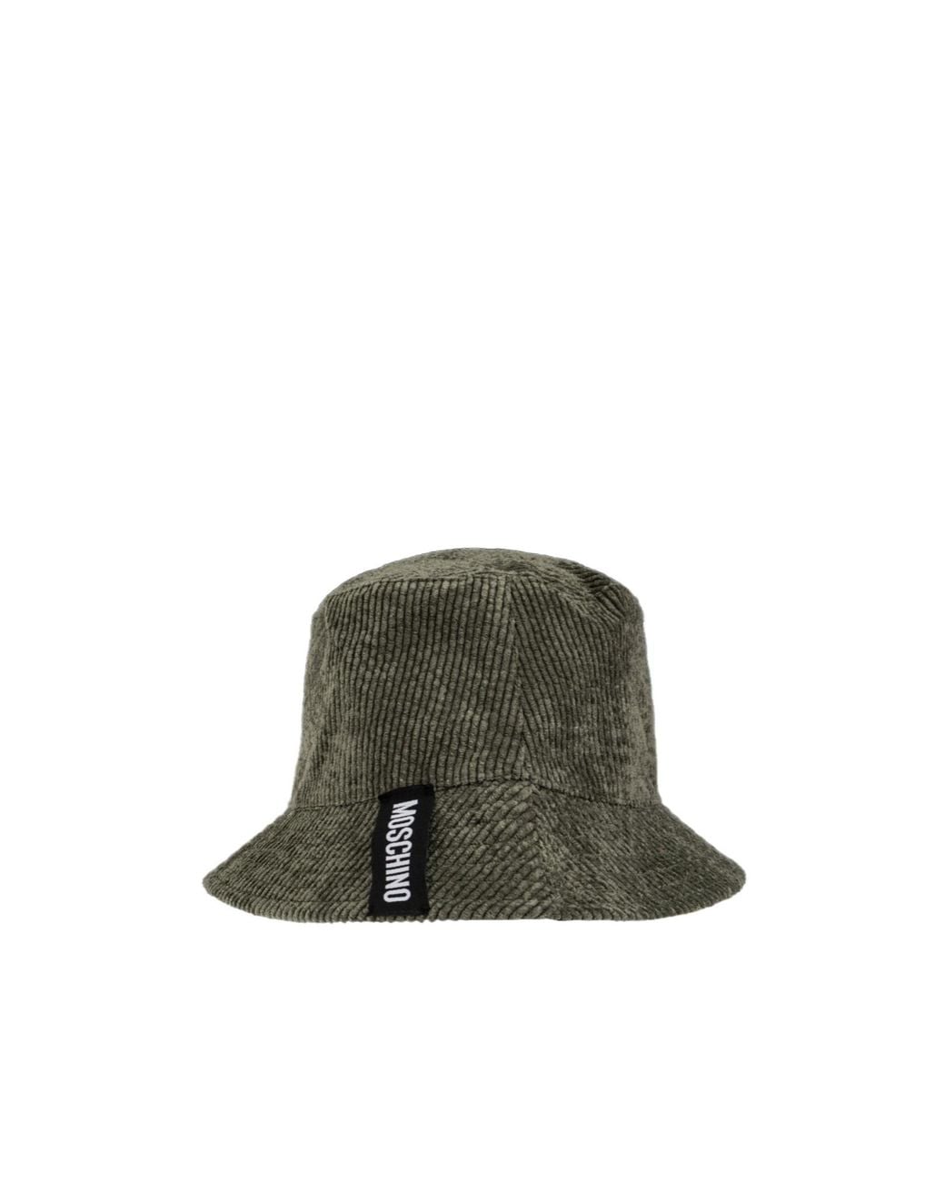 Moschino Green Logo Patch Bucket Hat for men
