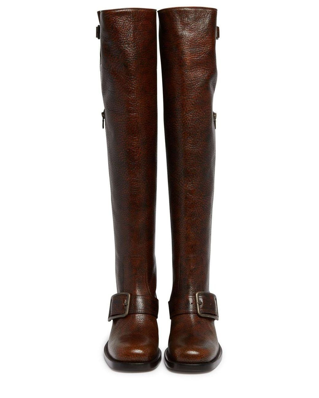 Dries Van Noten Brown Zipped Knee-High Boots