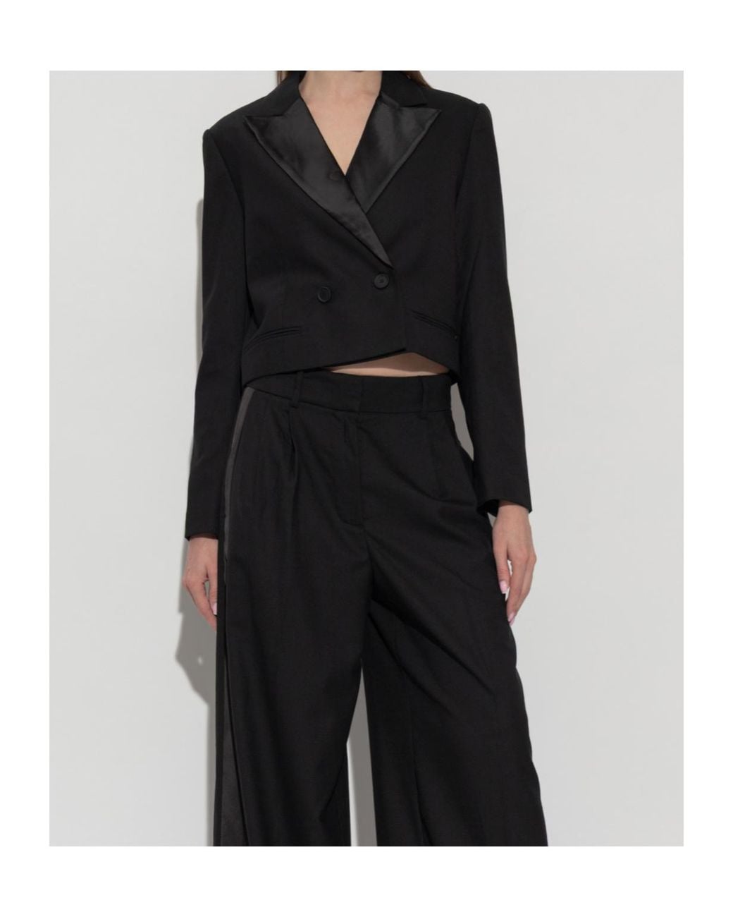 AllSaints Black Noa Cropped Blazer