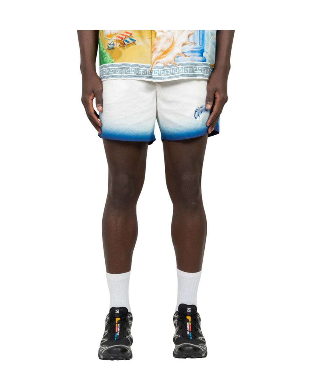 Casablanca White Gardient Effect Swim Shorts for men