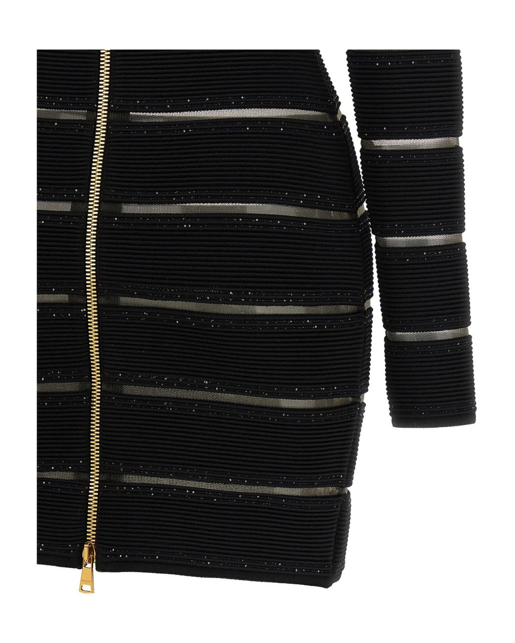 Balmain Black Shimmering Sequinned Mini Dress