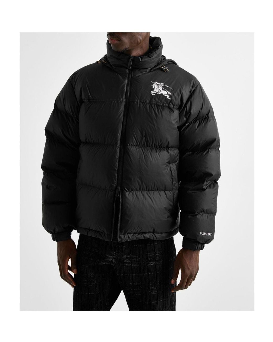 Burberry Black Stand Collar Puffer Jacket for men