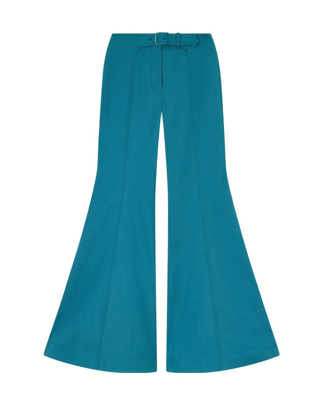 Zimmermann Blue Luna Cotton-Drill Flared Pants