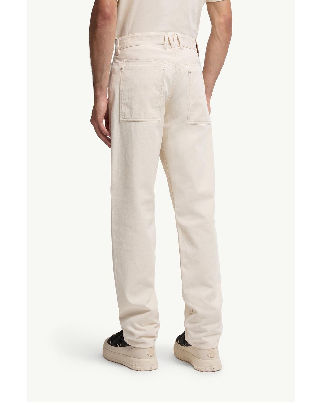 Moncler White Logo-Patch Jeans for men
