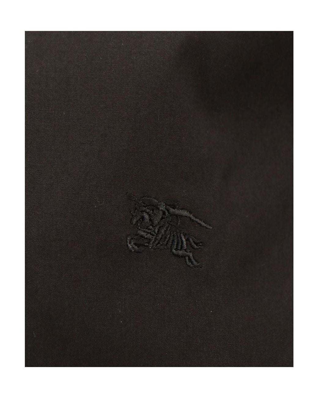 Burberry Black Logo Embroidered Short Sleeved Shirt for men