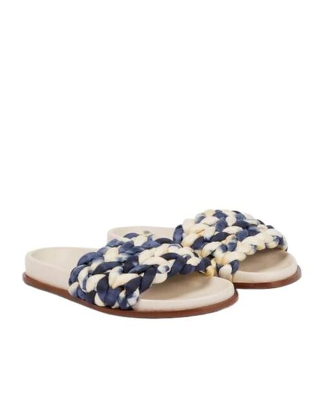 Chloé White Kacey Tie-Dye Woven Slides