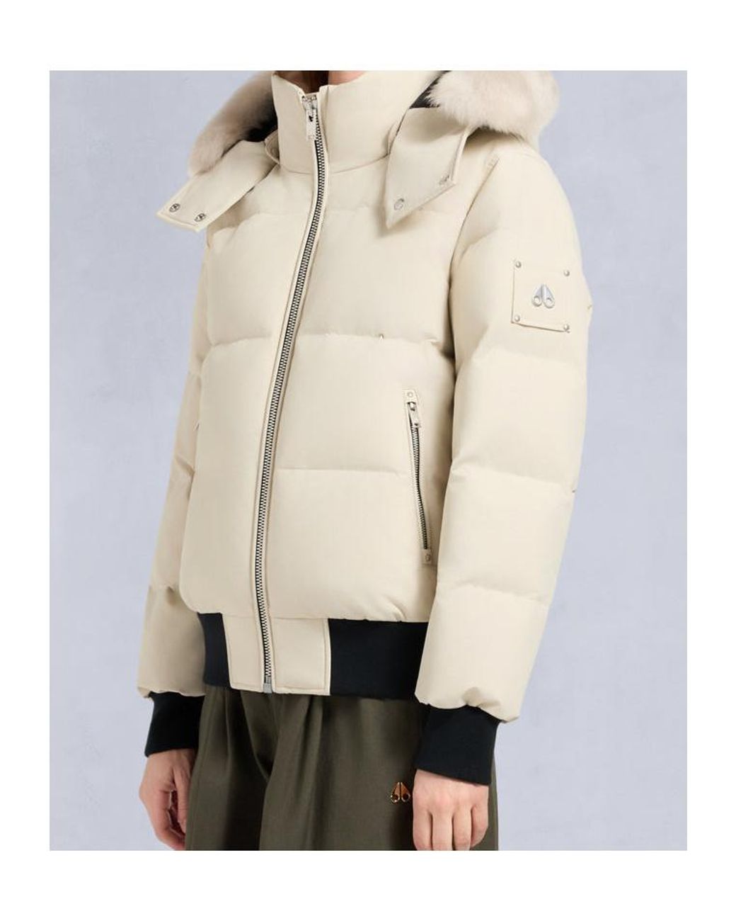 Moose Knuckles Natural Long-Sleeved Cotton-Padded Jacket