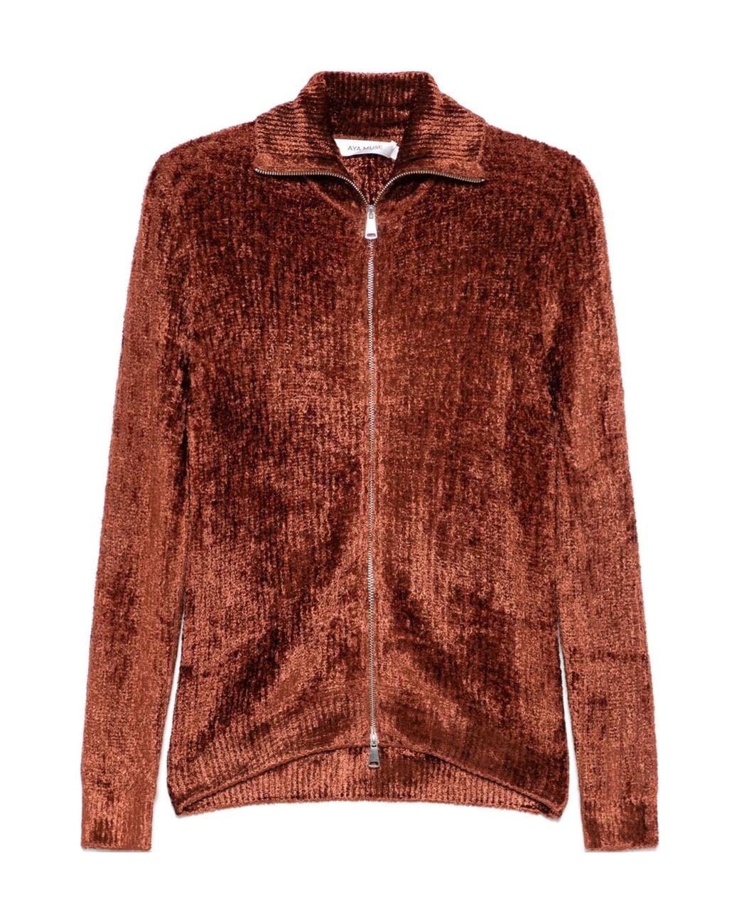 AYA MUSE Brown Velvet Cardigan