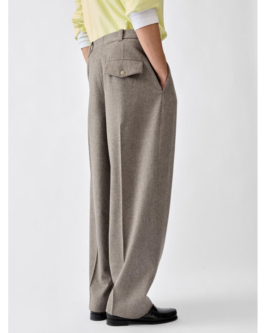 Jacquemus Gray High-Waisted Button-Detail Trousers for men