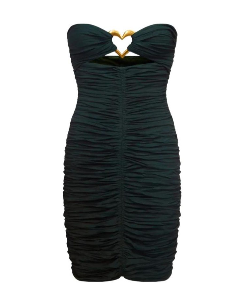 Area Black Heart-Ring Ruched Mini Dress