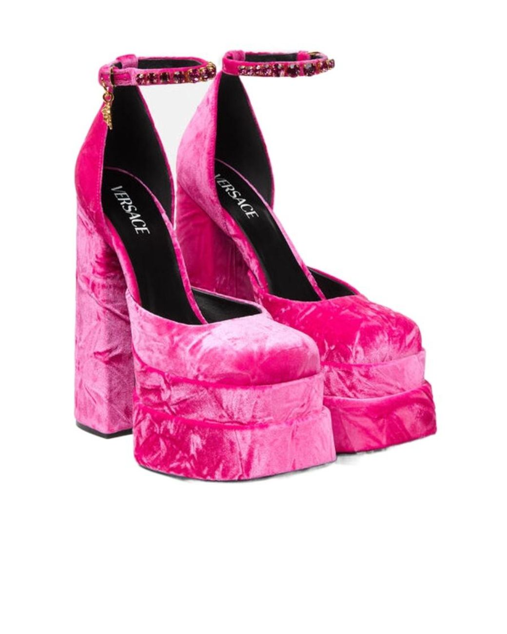 Versace Pink Medusa Aevitas Embellished Platform Pumps