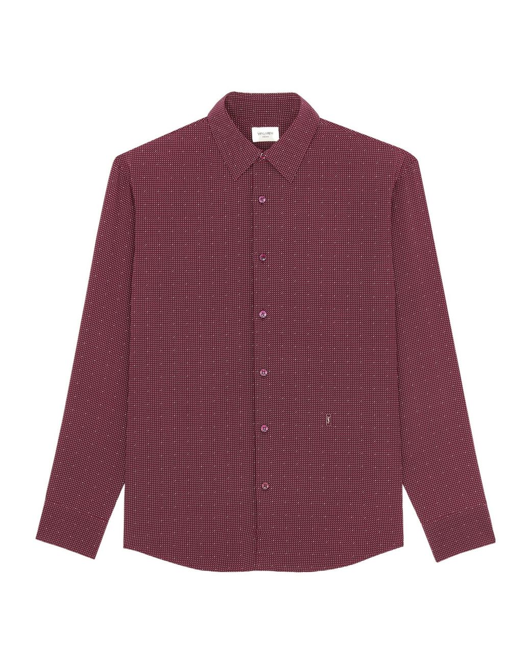 Saint Laurent Purple Cassandre Dotted Shirt for men