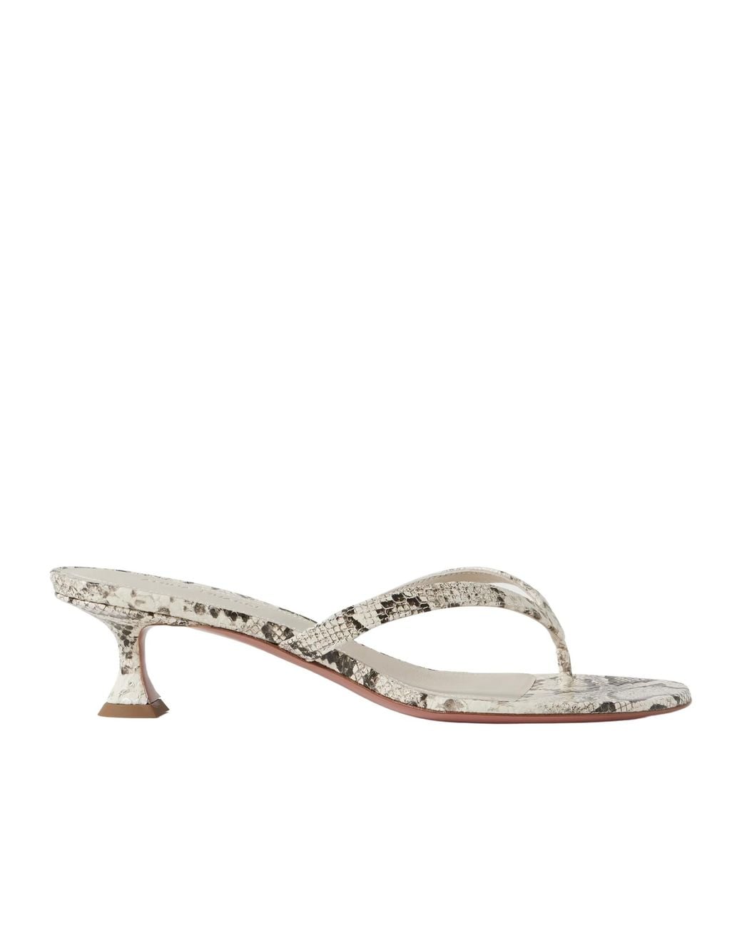 AMINA MUADDI White Snake-Effect Leather Sandals