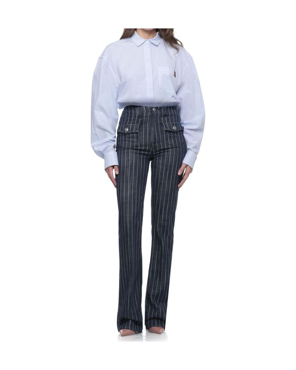 Dondup Blue Esibizionista Pinstripe Pants