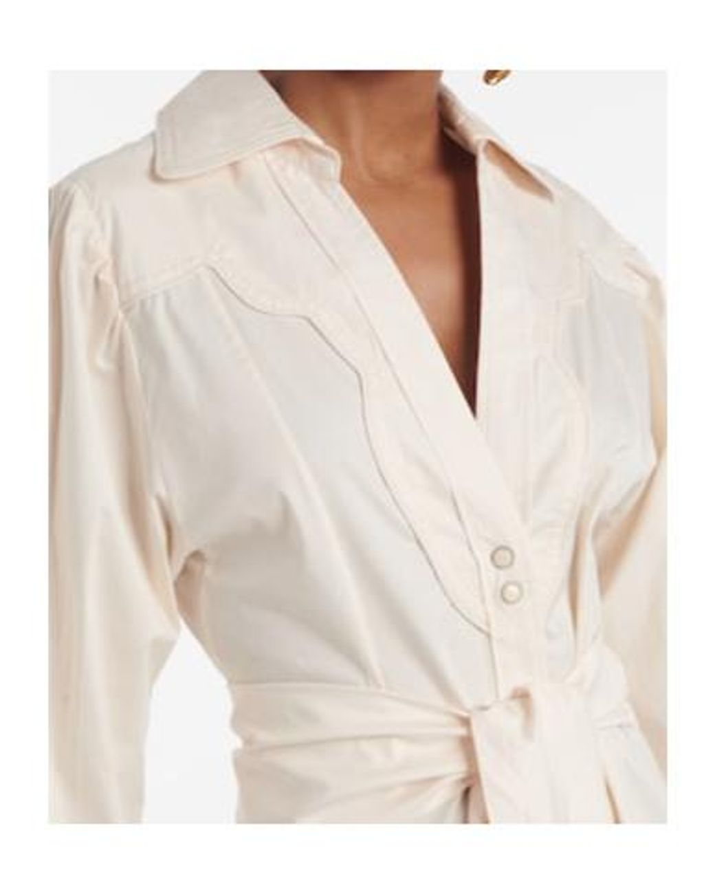 Johanna Ortiz White Vela De Cruz Cotton-Blend Poplin Wrap Dress