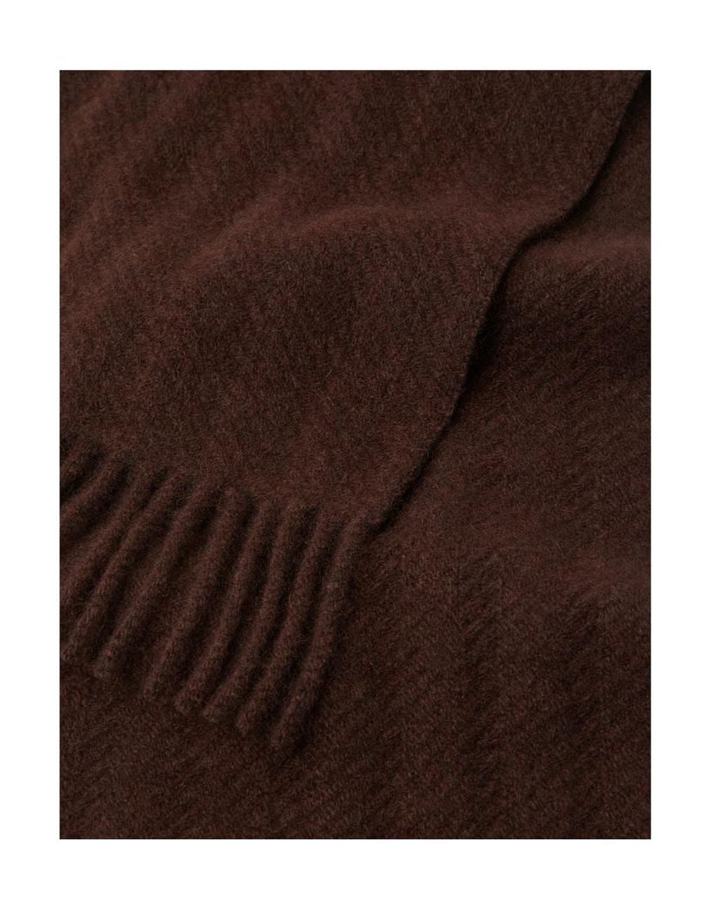 Loro Piana Brown Barré Stripe Scarf for men