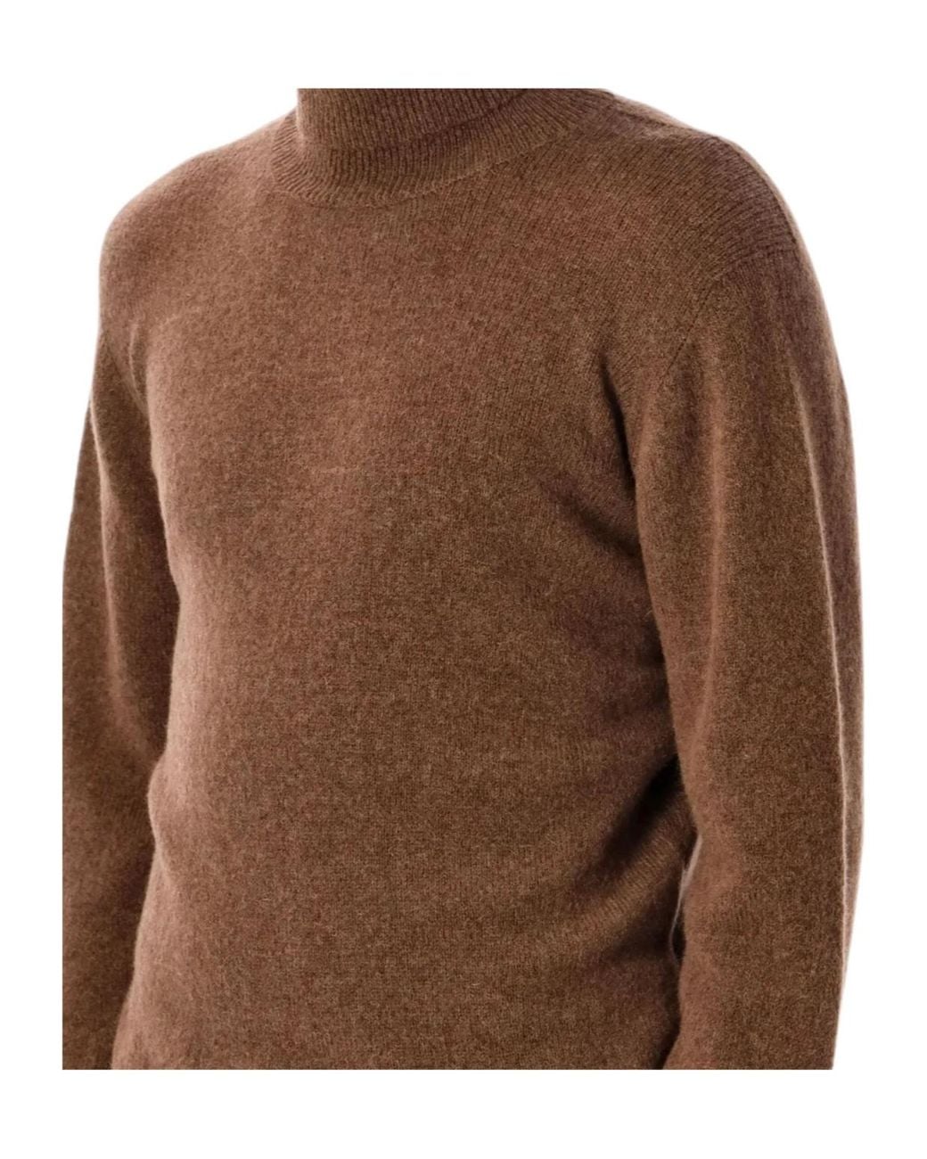 Roberto Collina Brown High Neck Knitted Sweater for men